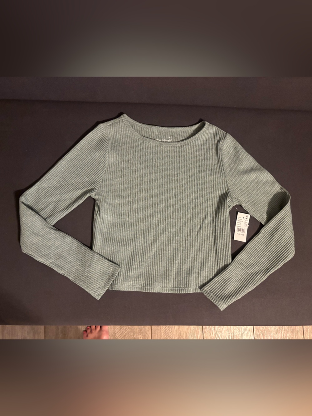 PacSun Your Favorite Small Ribbed Crewneck Sweater in Sage Green New
